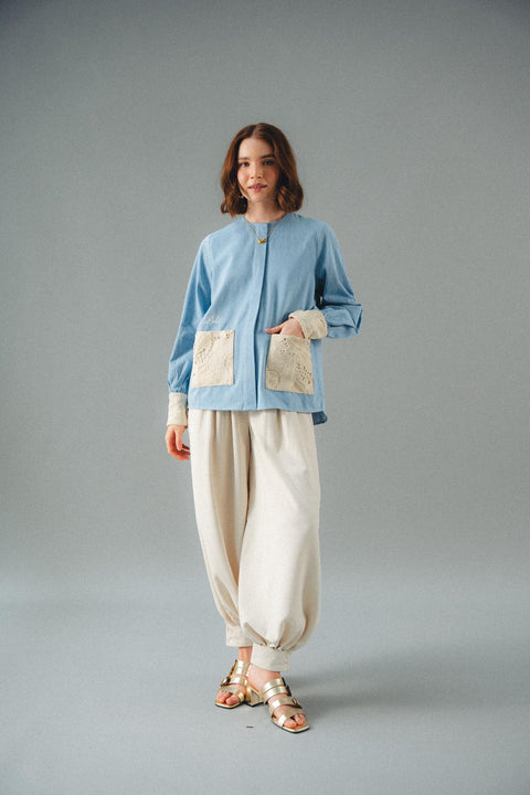 ANAIS BLOUSE IN CHAMBRAY LACE