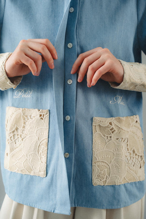 ANAIS BLOUSE IN CHAMBRAY LACE