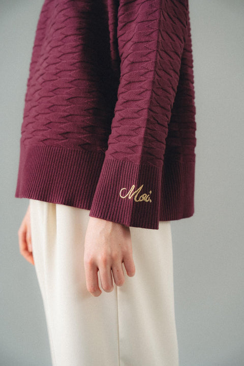 NUVOLA KNIT SWEATER IN CASSIS