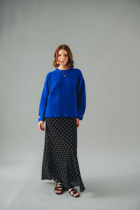 NUVOLA KNIT SWEATER IN BLEU ELECTRIQUE