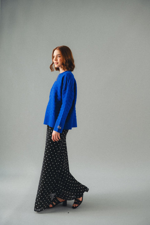 NUVOLA KNIT SWEATER IN BLEU ELECTRIQUE