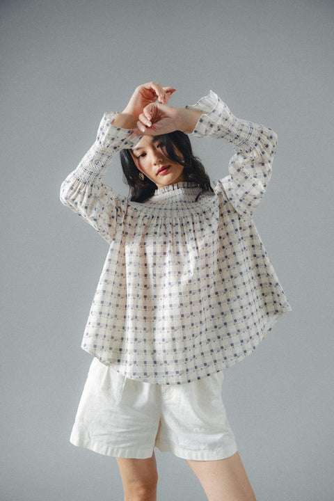 KATE BLOUSE IN INDIGO BLUE