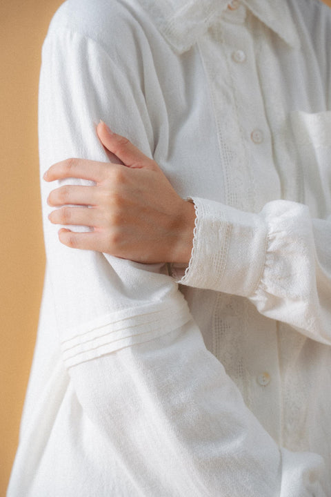 ISCHIA COTTON SHIRT IN PORCELAIN