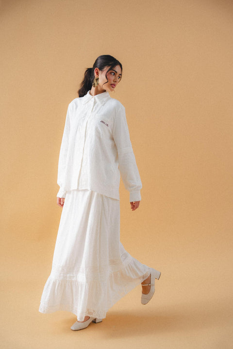 ISCHIA COTTON SHIRT IN PORCELAIN