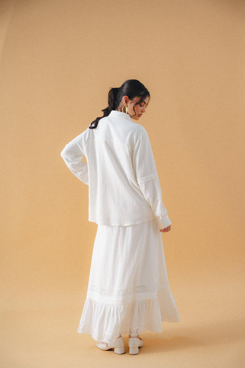 ISCHIA COTTON SKIRT IN PORCELAIN