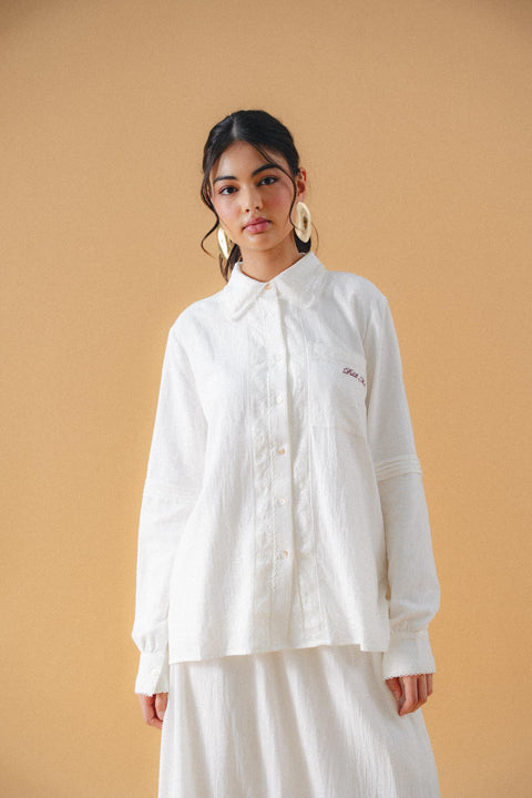 ISCHIA COTTON SHIRT IN PORCELAIN