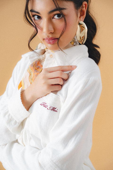 ISCHIA COTTON SHIRT IN PORCELAIN