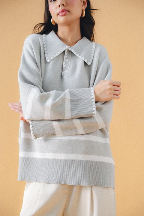 STEVIE POLO KNIT SWEATER