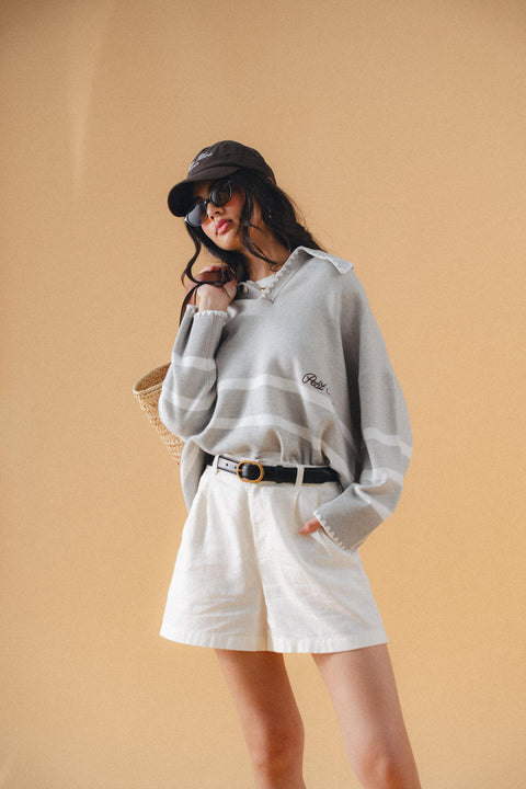 STEVIE POLO KNIT SWEATER