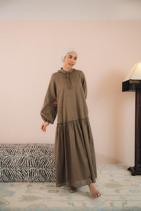 ALCOTT DRESS IN VERT GINGHAM