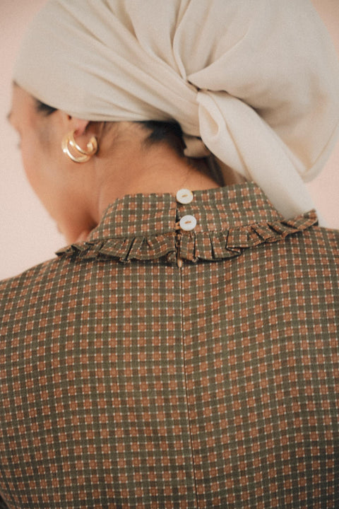 ALCOTT DRESS IN VERT GINGHAM