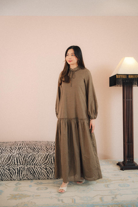 ALCOTT DRESS IN VERT GINGHAM