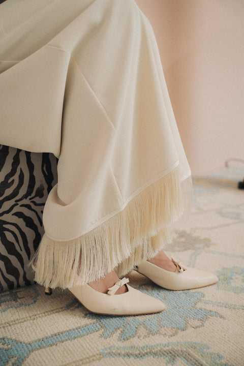 BRERA FRINGE TROUSERS IN VANILLE