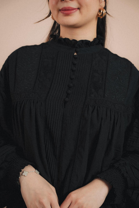 CAPUCINE BLOUSE IN NOIR