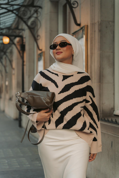 VICKY KNIT SWEATER IN ZEBRA (ADULT)