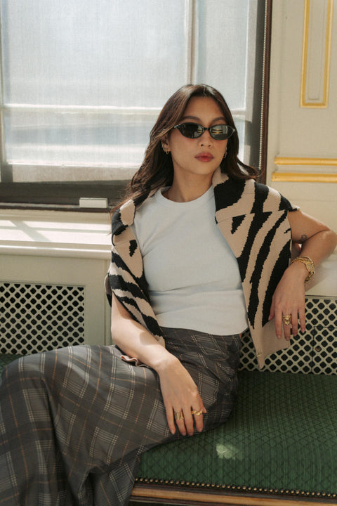 VICKY KNIT SWEATER IN ZEBRA (ADULT)