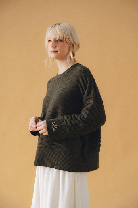 NUVOLA KNIT SWEATER IN FOREST