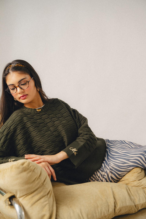 NUVOLA KNIT SWEATER IN FOREST
