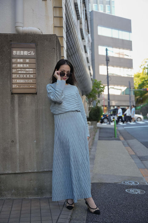 NUVOLA KNIT SWEATER IN SKY BLUE