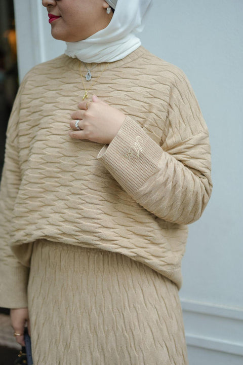 NUVOLA KNIT SWEATER IN CAPPUCCINO