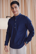 male model in high quality blue kurta by Petit Moi