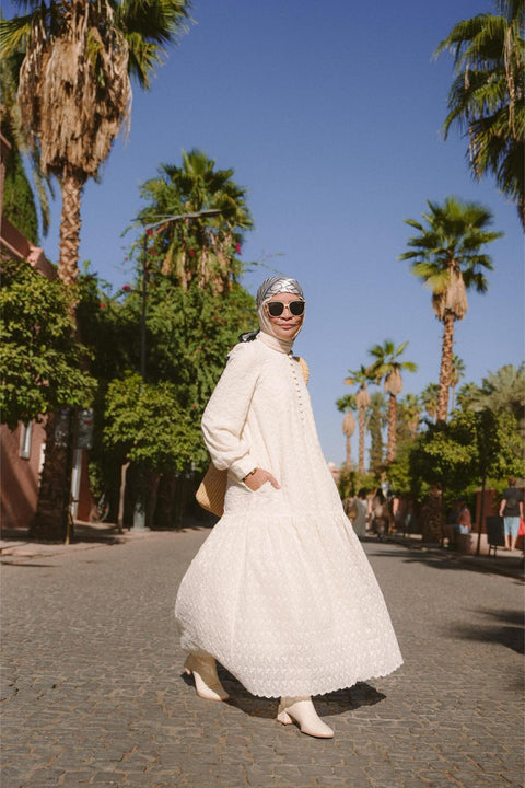NOUR DRESS IN IVORY