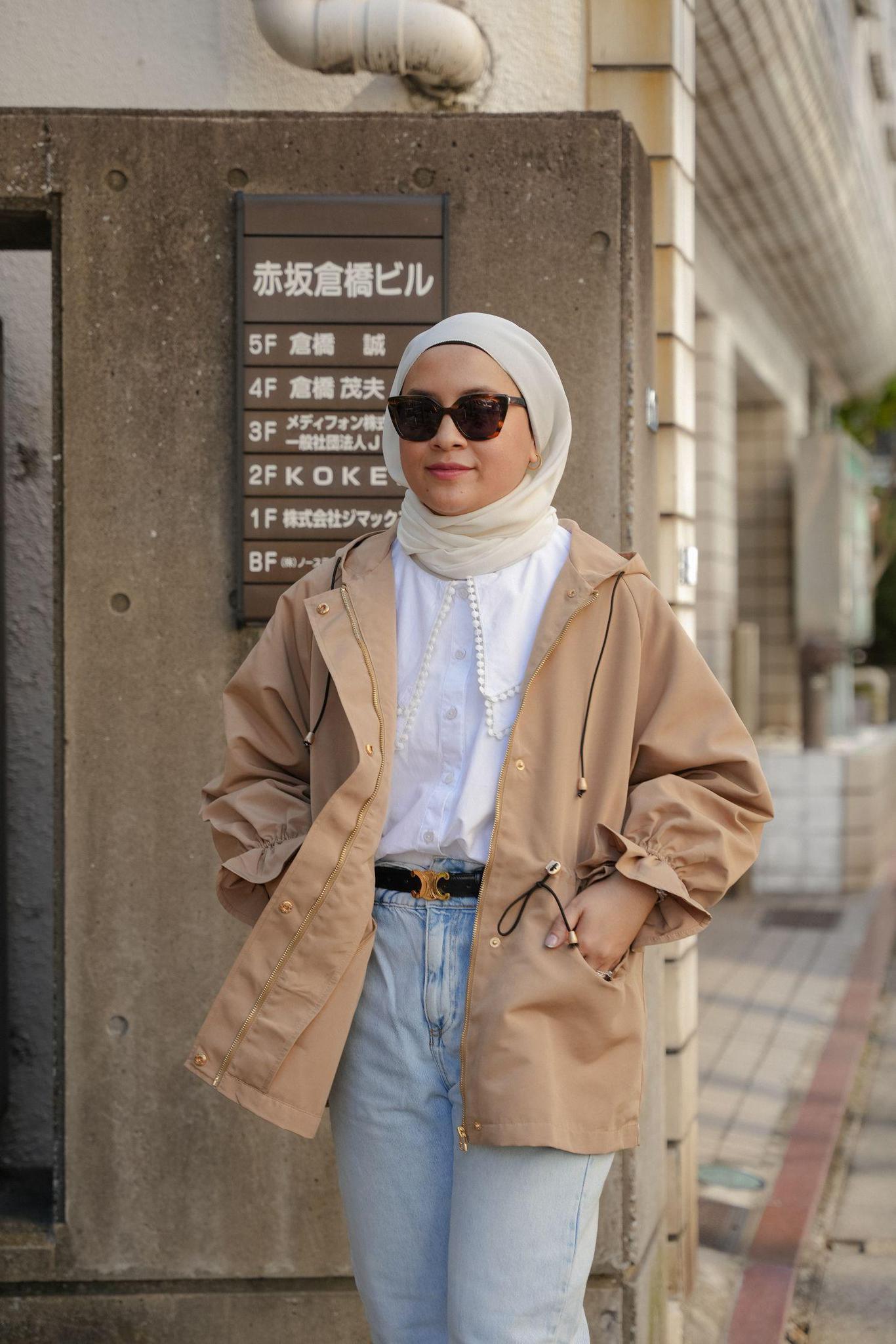 Beige sale parka coat