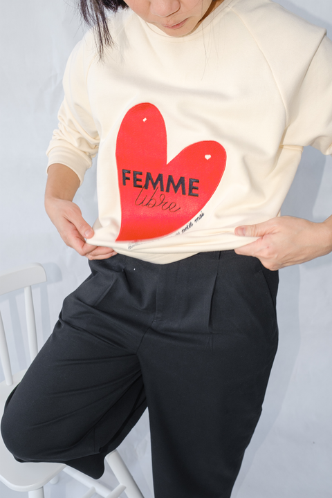 <3 FEMME LIBRE EMBROIDERED JUMPER IN ECRU