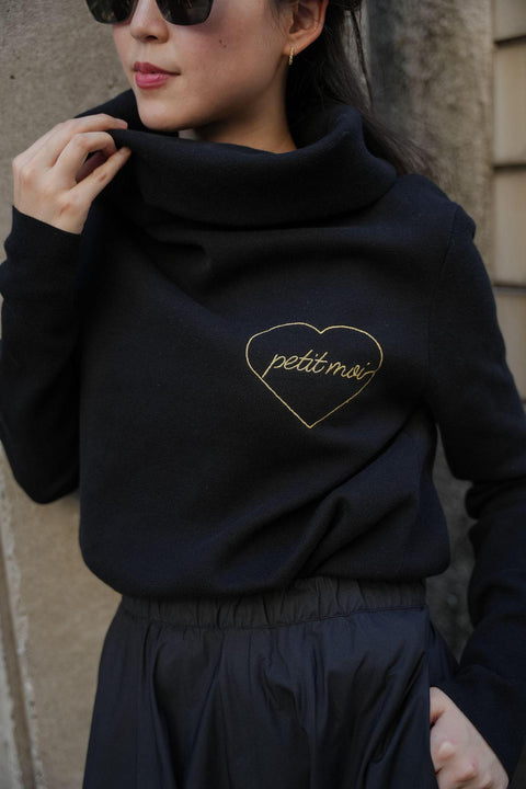 CLASSIC TURTLENECK TOP IN NOIR