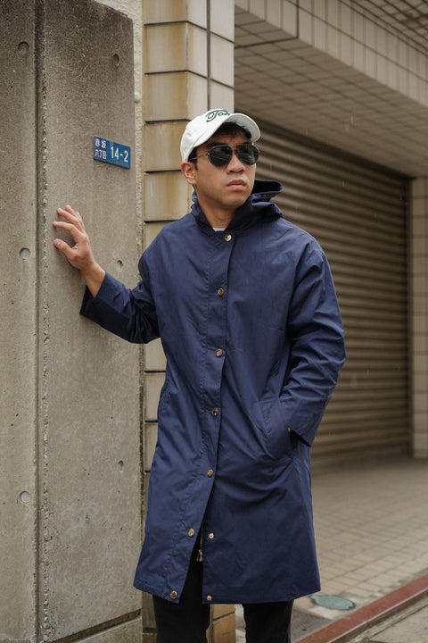LONG PARKA IN NIGHT BLUE