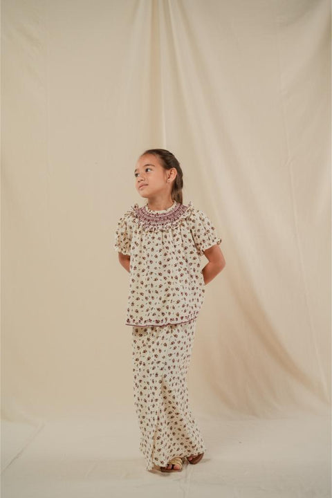 BEA KURUNG IN BURGUNDY FLORAL