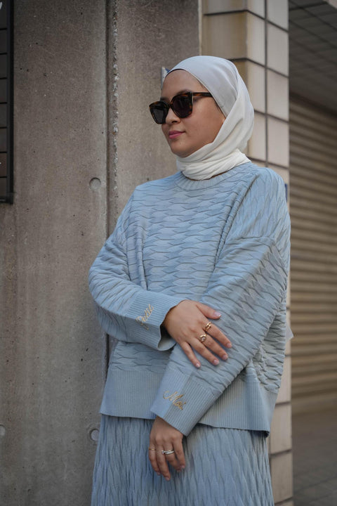 NUVOLA KNIT SWEATER IN SKY BLUE