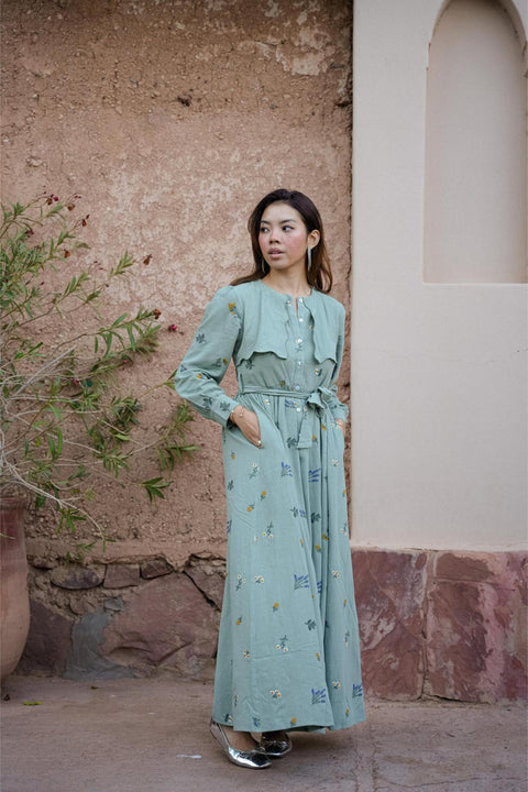 NAEMA DRESS IN TEAL FLORAL