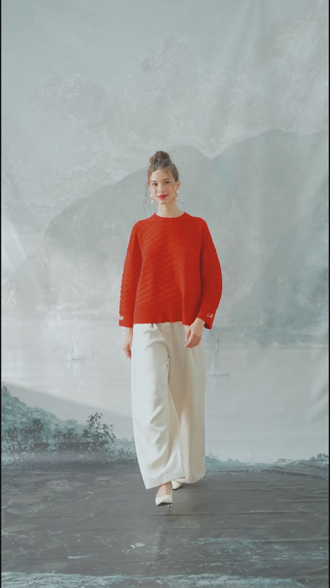 NUVOLA KNIT SWEATER IN ROUGE