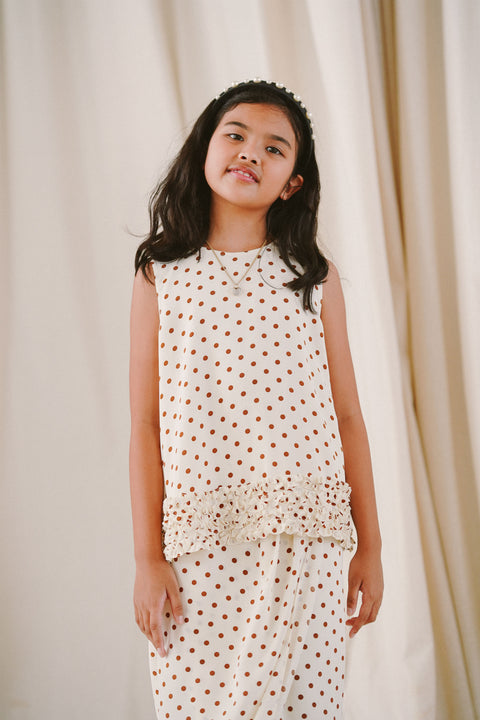 SKYE KURUNG IN BROWN POLKA