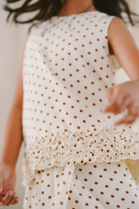 SKYE KURUNG IN BROWN POLKA